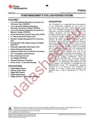 TPS65023RSBT datasheet  